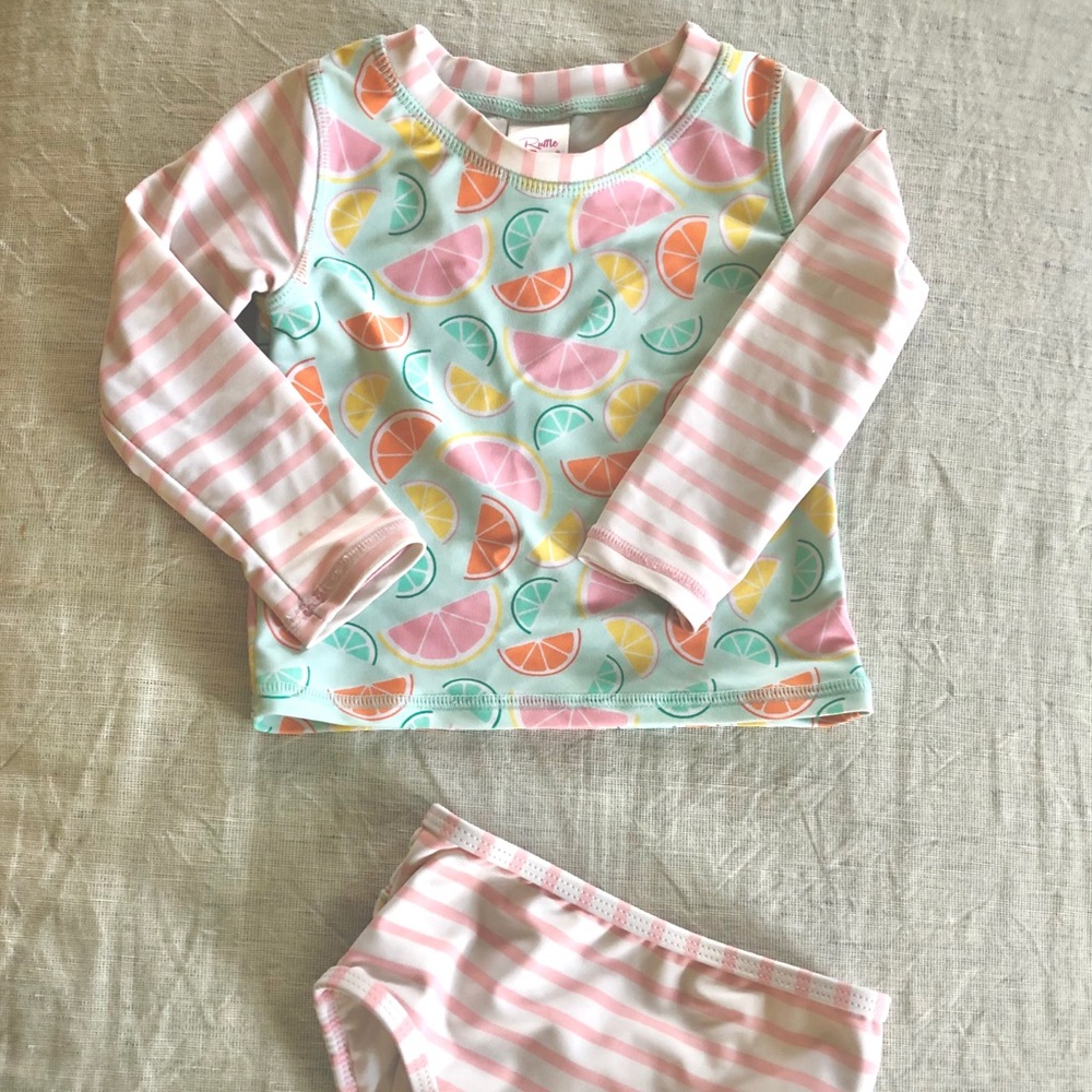 Ruffle Butts two piece swimsuit.